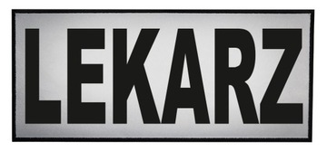 ДОКТОР - 2 светоотражающие нашивки-эмблемы 12х5 см и одна большая 30х15 см, VELCRO