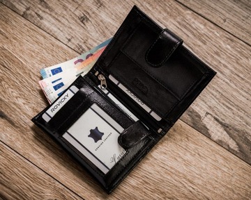 ROVICKY большой мужской кожаный кошелек RFID подарок