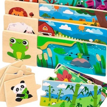 VIGA Puzzle Logiczne ze Zwierzętami Układanka