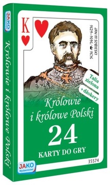 Karty Do Gry Królowie I Królowe Polski 24 Listki Talia Zielona