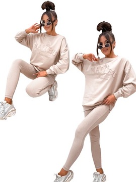 DAMSKI KOMPLET DRES BAWEŁNIANY MALIBU BLUZA I LEGGINSY KOLORY M