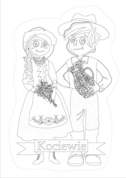 Kolorowanka podłogowa Para kociewską