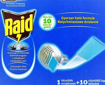 Raid elektrofumigator z wkładkami owadobójczymi
