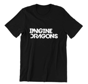 Czarna Koszulka T-shirt Męski Z Nadrukiem IMAGINE DRAGONS HARD ROCK r. L #3