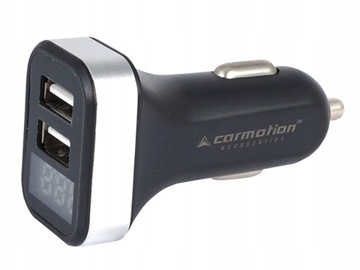 ŁADOWARKA USB DO ZAPALNICZKI Z WOLTOMIERZEM 12/24