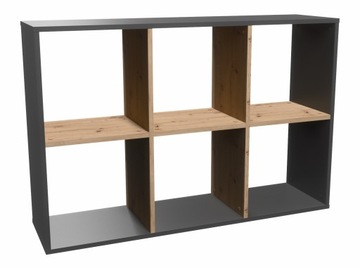 Regał Modułowy 2x3 110 cm Dąb Artisan Antracyt