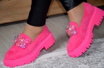 ЧУДЕСНЫЕ ЖЕНСКИЕ ЛОФЕРЫ С КРИСТАЛЛАМИ, ПОВСЕДНЕВНАЯ КОЖА, ОБУВЬ ИТАЛИЯ, ОРИГИНАЛЬНЫЙ СТИЛЬ