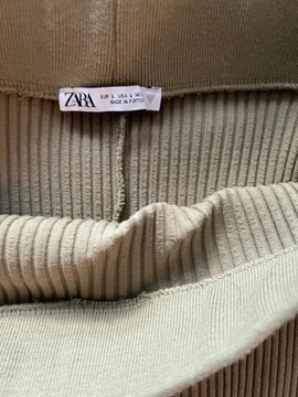 Zara zielona khaki spódnica spódniczka ołówkowa prążkowana L 40