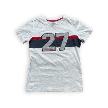Biały t-shirt 27 Hampton Republic KappAhl 146 152