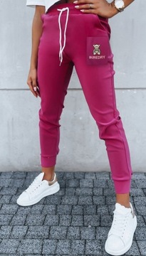 SPODNIE DRESOWE DAMSKIE ZE ŚCIĄGACZAMI JOGGERY DRESY MIŚ KOLORY