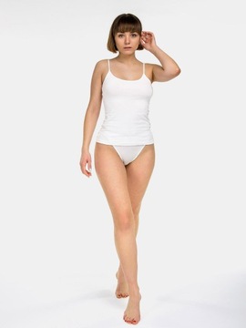 ТОП-БЛУЗКА ЖЕНСКАЯ, ГЛАДКАЯ, НА ЭЛАСТИЧНЫХ ХЛОПКОВЫХ бретельках, БЕЛАЯ M