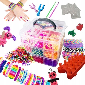 НАБОР РЕЗИНОК ДЛЯ ИЗГОТОВЛЕНИЯ БРАСЛЕТОВ RUBBERS 3000 XL BOX ПОДАРОК ​​НА ДЕНЬ РОЖДЕНИЯ