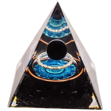 PIRAMIDKA ORGONITOWA OBSYDIAN UZIEMIENIE HARMONIA FENG SHUI ENERGIA 5cm