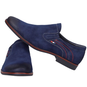 MĘSKIE BUTY WSUWANE MOKASYNY SZYTE WYGODNE ELEGANCKIE