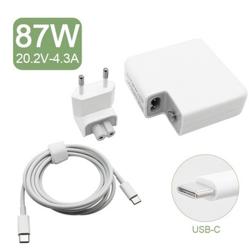 Блок питания Зарядное устройство для Apple MacBook 87 Вт USB-C PD + USB-C КАБЕЛЬ 2 метра