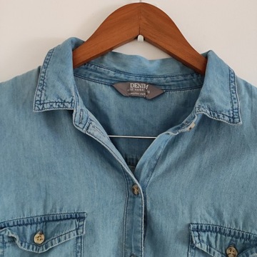 42 Denim Dorothy Perkins koszula długi rękaw blue jeans dżinsowa kieszonki