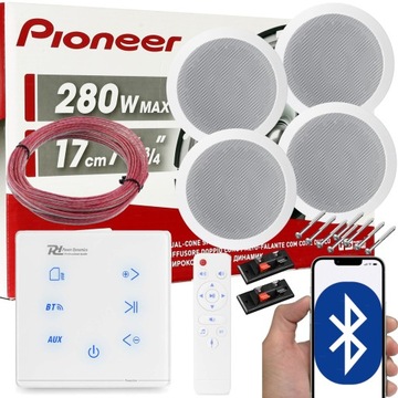 PIONEER NAGŁOŚNIENIE SUFITOWE 4 GŁOŚNIKI NATYNKOWY