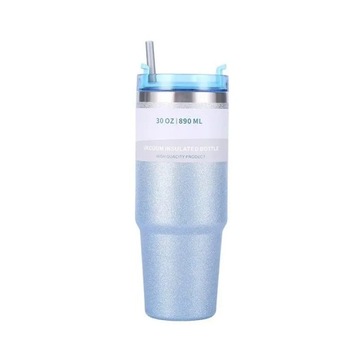 30oz Travel Mug with Straw Double Vacuum Stainless