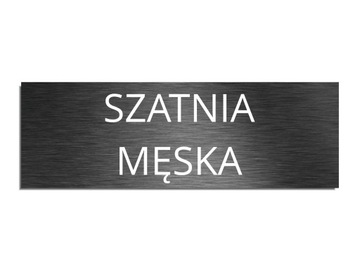 Tabliczka na drzwi SZATNIA MĘSKA pleksi 8x24cm