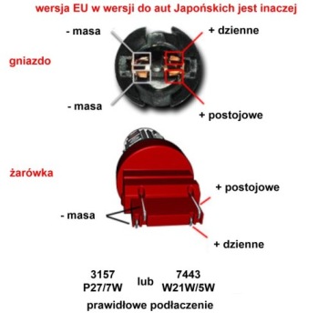 Светодиодная лампа 7443, W21/5W 12-24V CAN, ярко-красный