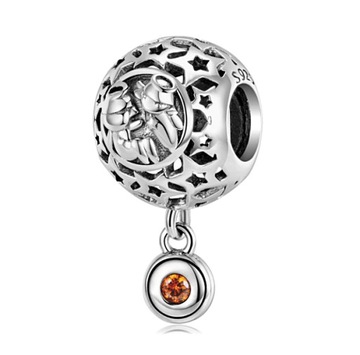 CHARMS ZAWIESZKA znak zodiaku BLIŹNIĘTA CYRKONIA