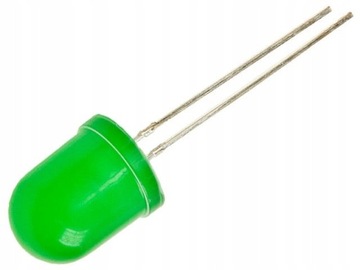 Светодиод 10мм зеленый 1560-2180мкд х1шт