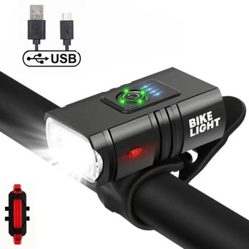 PRZEDNIA LAMPKA ROWEROWA LED Z WYDAJNYM OŚWIETLENIEM USB