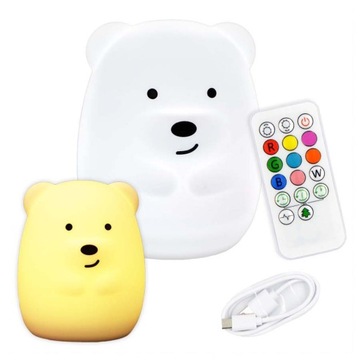 LAMPKA NOCNA LED MIŚ DLA DZIECKA Z PILOTEM USB