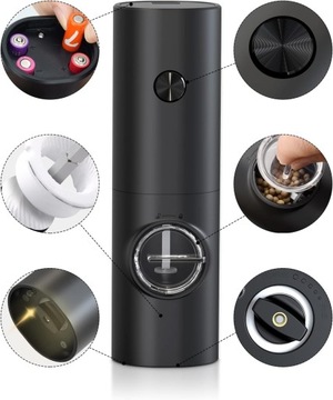 ELEKTRYCZNY MŁYNEK ROZDRABNIACZ DO MIELENIA PIEPRZU SOLI PRZYPRAW ZESTAW