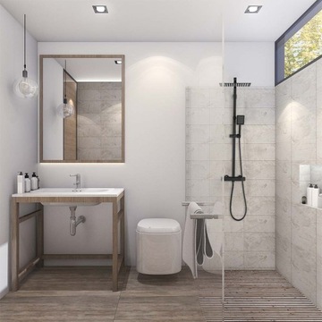 ZESTAW PRYSZNICOWY TERMOSTAT STALOWY BATERIA DESZCZOWNICA 30X30CM CZARNY