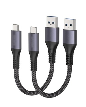 Zestaw kabli USB A - USB C 3.1 typ C Belker 10Gbps 0,2m 2 sztuki w zestawie