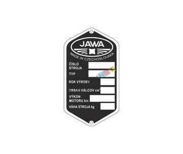 Tabliczka znamionowa motocykl Jawa