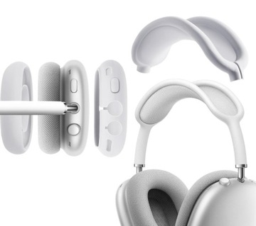 Silikonowe etui 3 w 1 do słuchawek AirPods Max, przezroczyste, miękkie, z