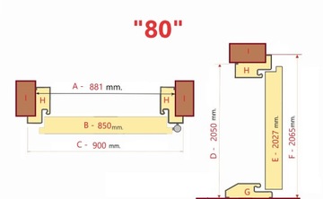 Drzwi zewnętrzne 55 mm LR-01 Z SZYBĄ ZŁOTY DĄB 80P