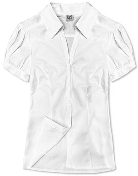 ELEGANCKA BLUZKA 0666# BIAŁA L (40)