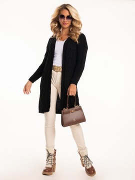 IDEALNY KOBIECY DŁUGI SWETER KARDIGAN NARZUTKA