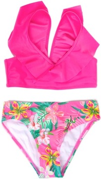 КУПАЛЬНИК ИЗ ДВУХ ЧАСТЕЙ, ЦВЕТОК, Оборки, 116/122 HD