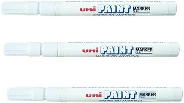 ПЕРМАНЕНТНЫЙ МАРКЕР UNI WHITE, ХОРОШЕЕ ПОКРЫТИЕ