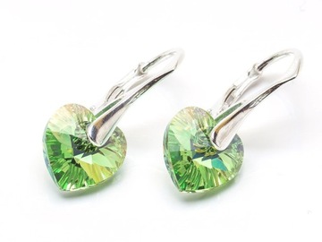Srebro Kolczyki 925 z kr. Swarovski Serca 10 PERAB