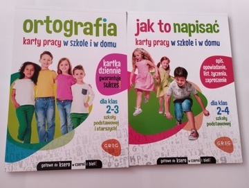 KARTY PRACY Jak to napisać + Ortografia x2 GREG nauka