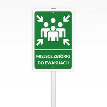 Tabliczka na stelażu MIEJSCE ZBIÓRKI DO EWAKUACJI