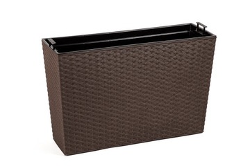 Donica podłużna +wkład WERBENA rattan 19x54x36,5cm