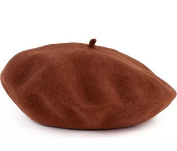 BERET DAMSKI FRANCUSKI WEŁNIANY Z ANTENKĄ PREMIUM