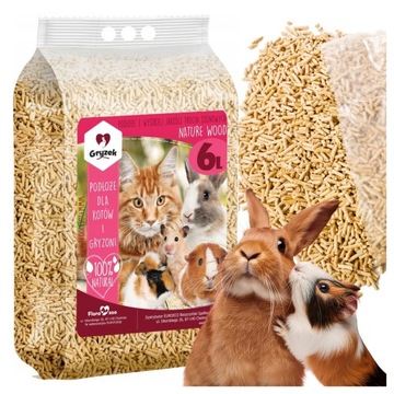 ŻWIREK DREWNIANY PODŁOŻE PELLET DO KUWETA KLATKA KRÓLIKA ŚWINKI GRYZONI