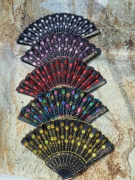 Веерные блестки, сложенные вручную, танец фламенко, испанский цыганский танец