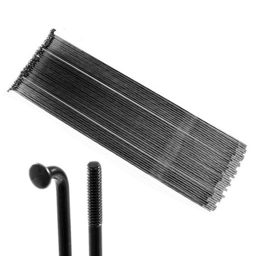 Szprychy rowerowe 2 mm x 286 mm czarne ZESTAW 36 sztuk KOMPLET