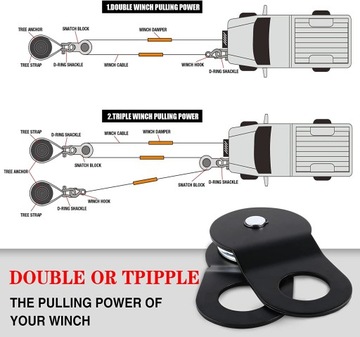 ТРОСОВОЙ БЛОК X-BULL ДЛЯ ЛЕБЕДКИ ТЯГОЙ 8 ТОН + СКОЙКА 3/4 ЛЕБЕДКИ 4x4