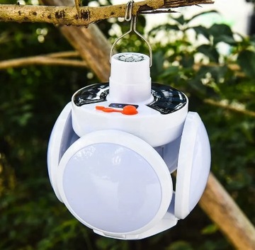 ПОРТАТИВНАЯ СОЛНЕЧНАЯ ТУРИСТИЧЕСКАЯ СВЕТОДИОДНАЯ ЛАМПА ДЛЯ КЕМПИНГА СКЛАДНОЙ 4-ЛИСТОЧНЫЙ ШАР