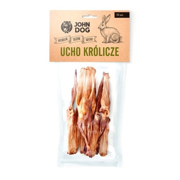 John Dog suszony gryzak dla psa ucho królicze 10x