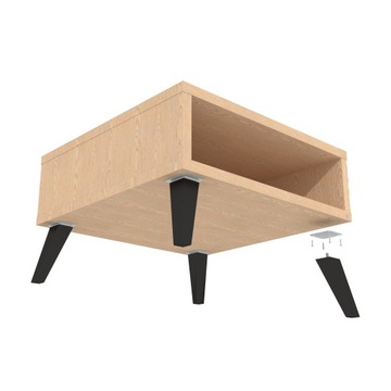 ножка из бука, скошенная трапеция 10 СМ, черная